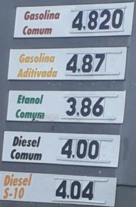 Reajuste: preço da gasolina vai a R$ 4,87 em Tauá
