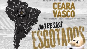 Ingressos para Ceará x Vasco estão esgotados