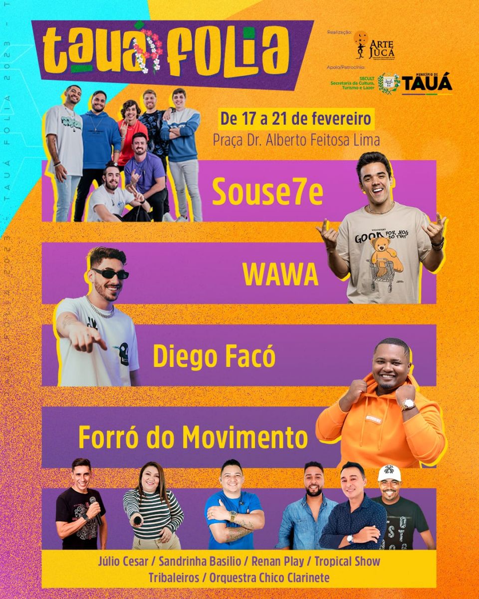 Divulgada a Programação Oficial do Tauá Folia 2023